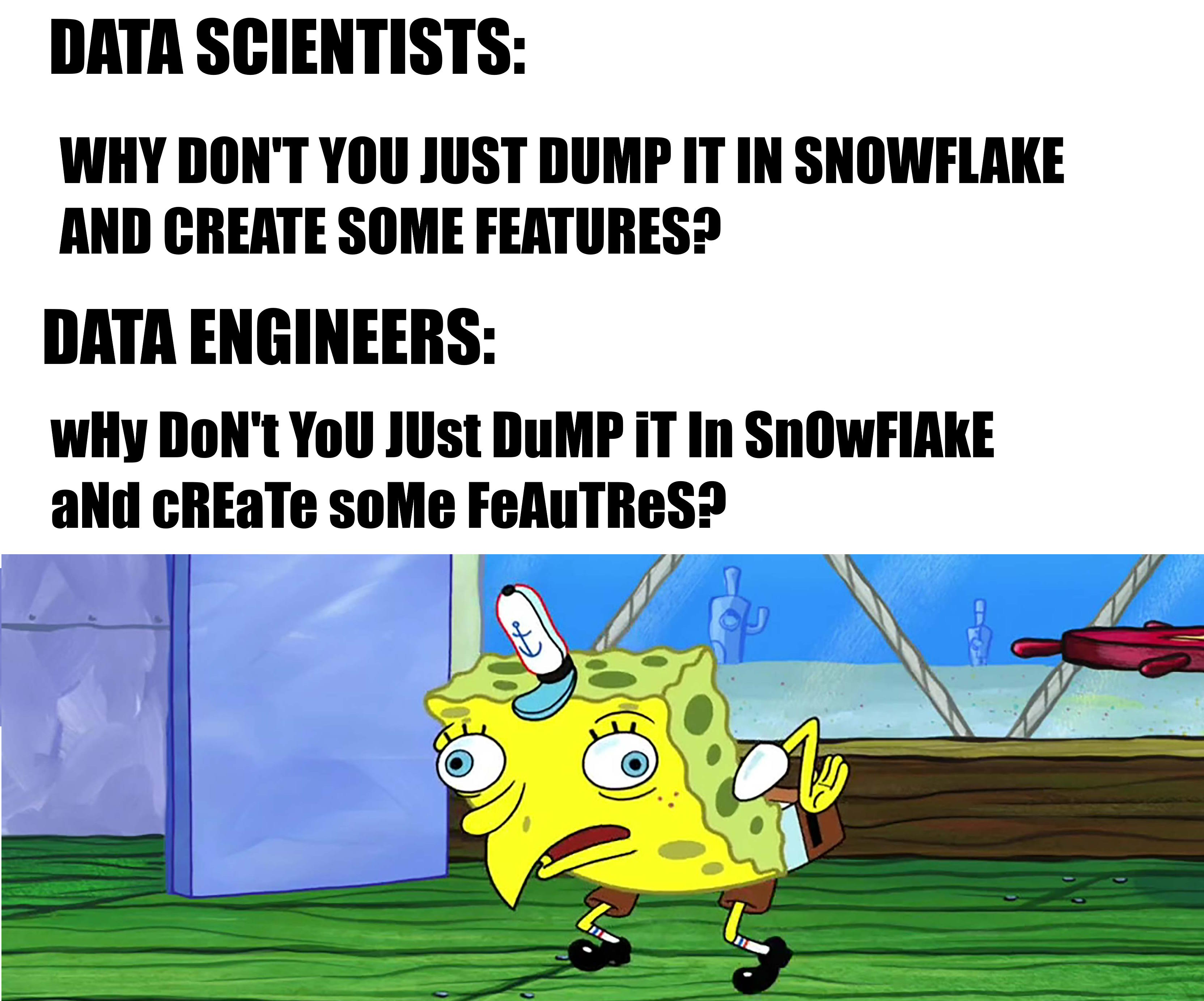 Spongebob Data Engineering meme